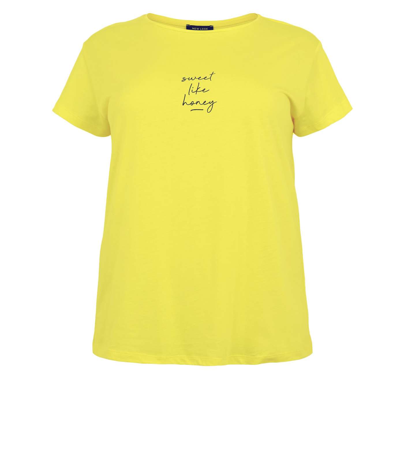 Curves Yellow Sweet Like Honey Slogan T-Shirt Image 4