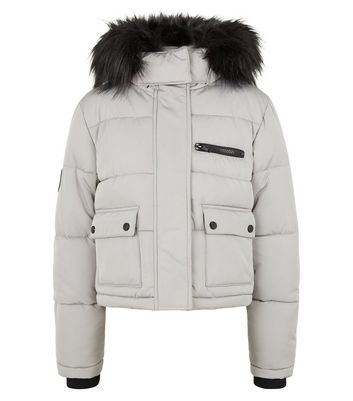 ladies grey puffa jacket