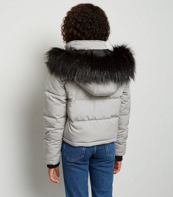 girls jacket with fur hood