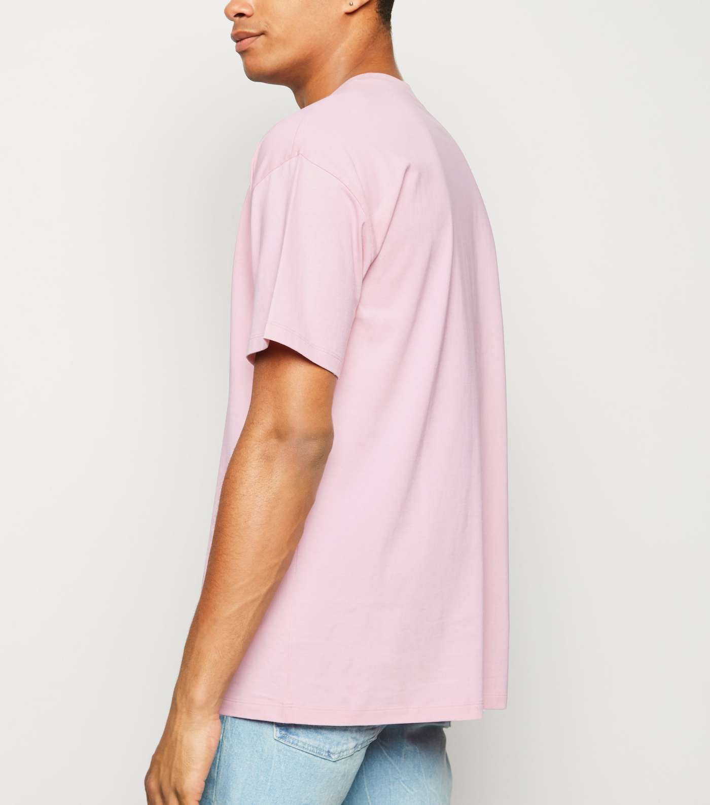 Pale Pink Oversized Cotton T-Shirt Image 3