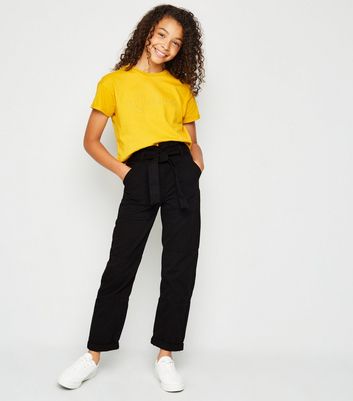 new look girls black trousers