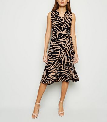 mela london wrap front midi dress