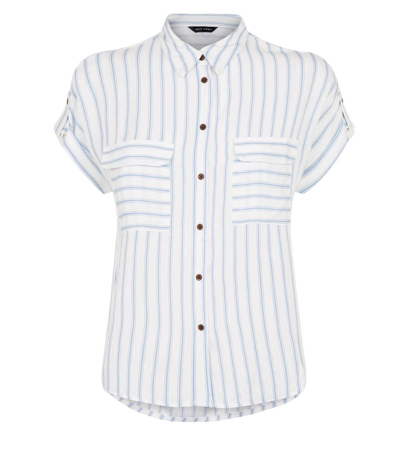 Blue Stripe Utility Pocket Shirt Image 4