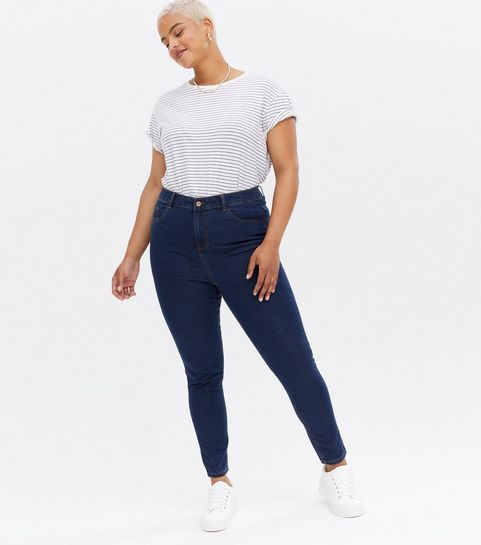 Curves Blue Skinny Jeans