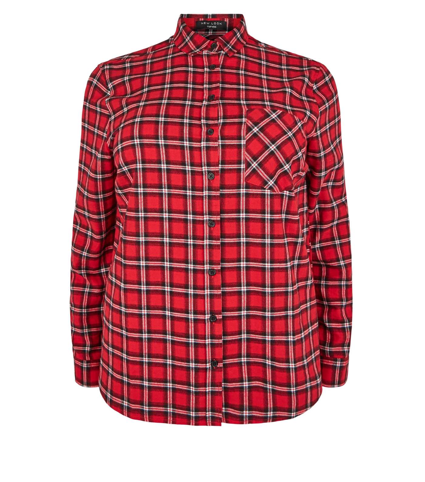 Curves Red Check Long Sleeve Shirt Image 4