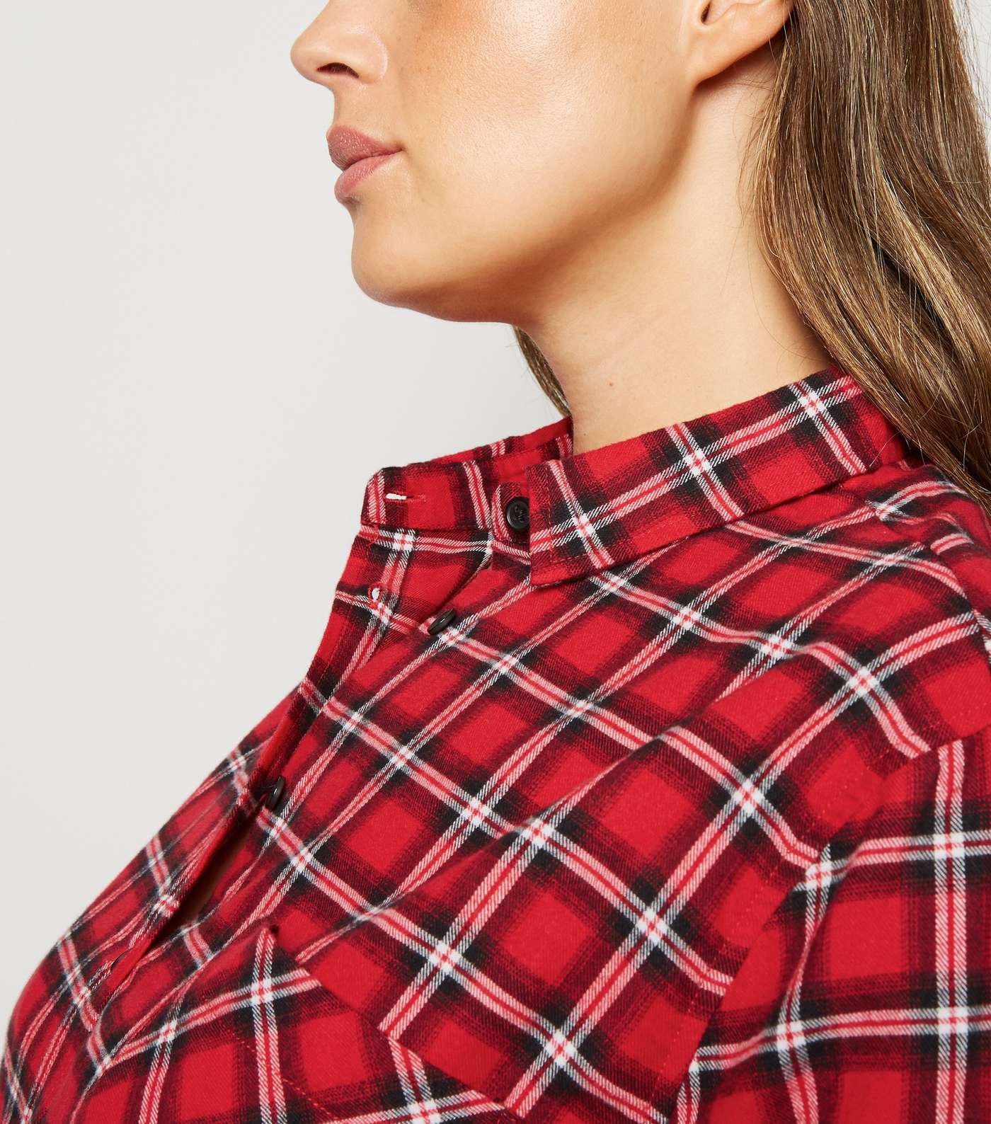 Curves Red Check Long Sleeve Shirt Image 3