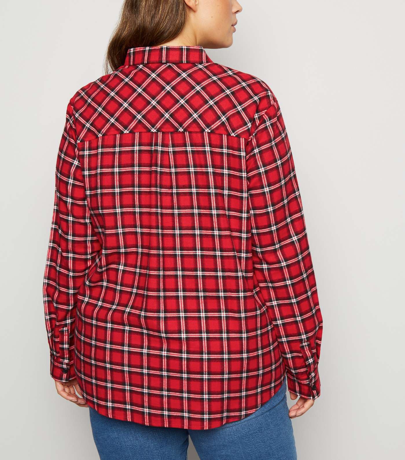 Curves Red Check Long Sleeve Shirt Image 5
