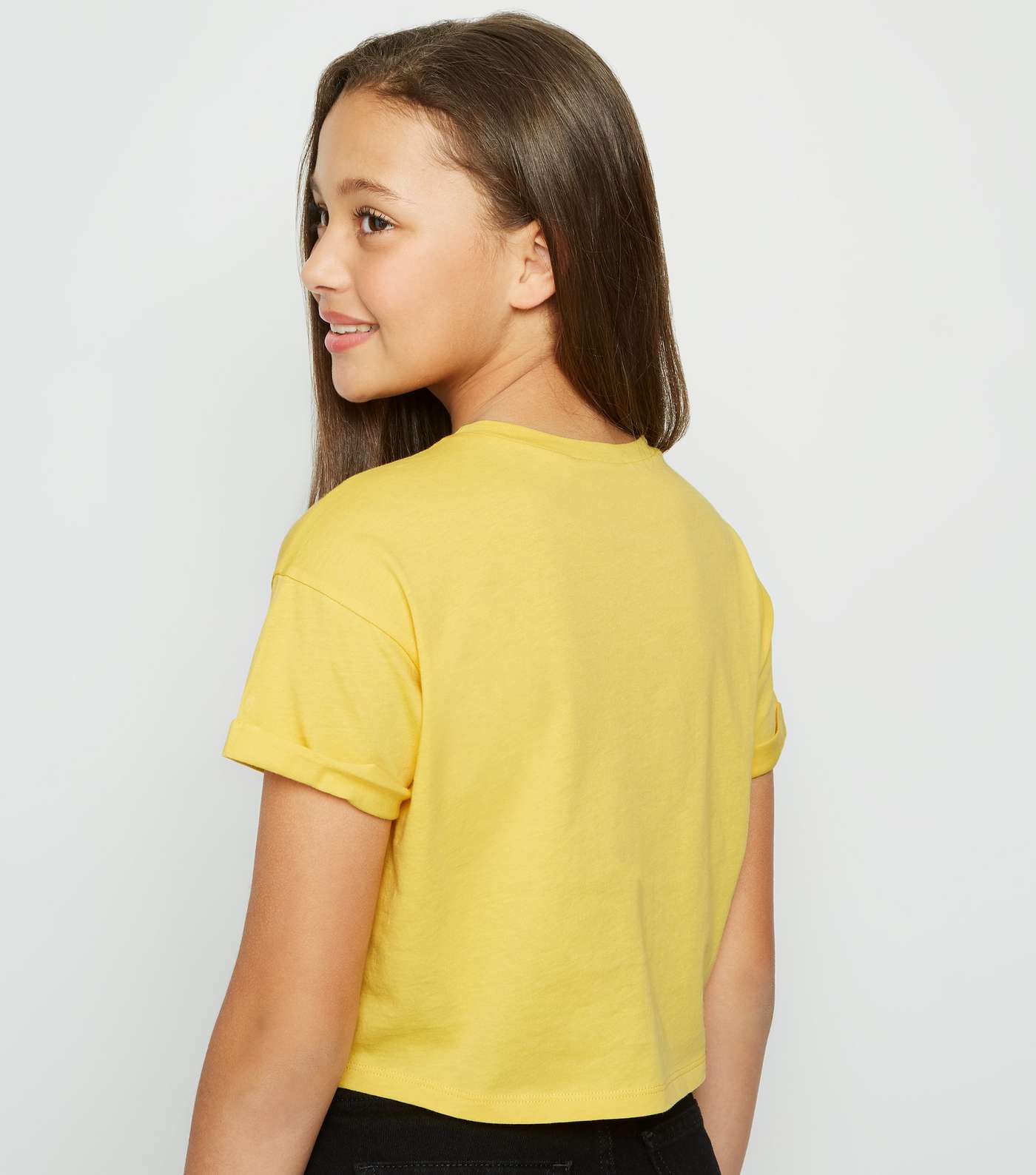 Girls Yellow Hello Sunshine Slogan T-Shirt Image 3