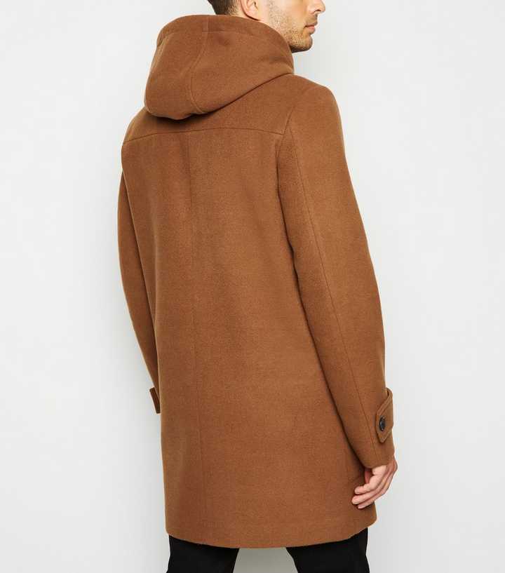 Camel Hooded Duffle Coat | New Look