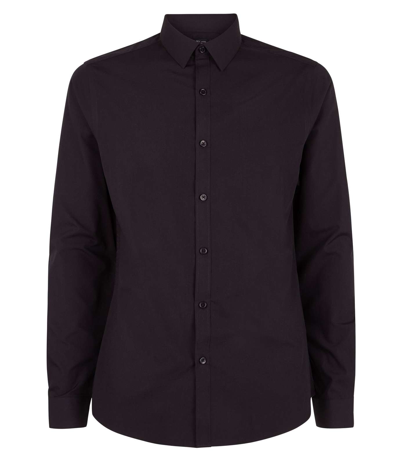 Black Long Sleeve Button Up Poplin Shirt Image 5