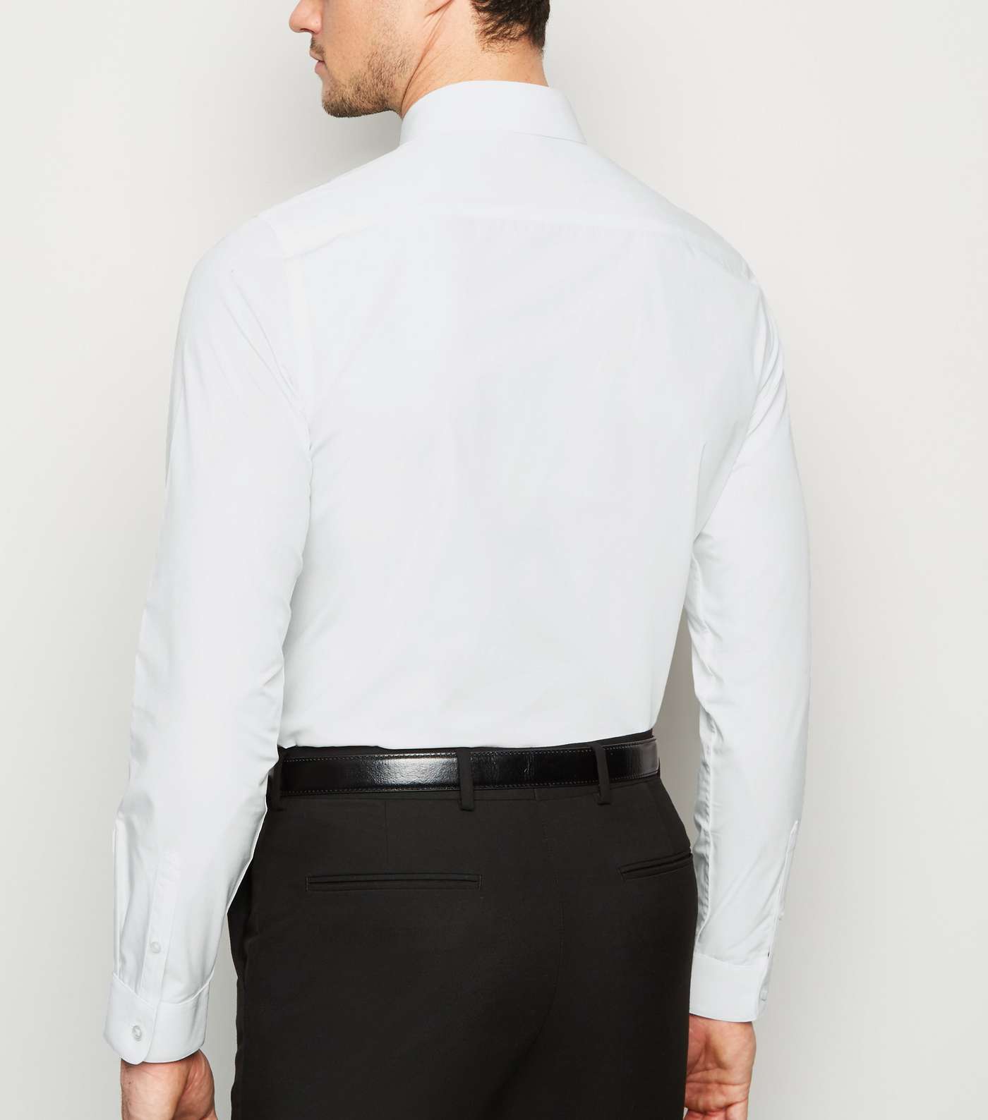 White Long Sleeve Button Up Poplin Shirt  Image 3