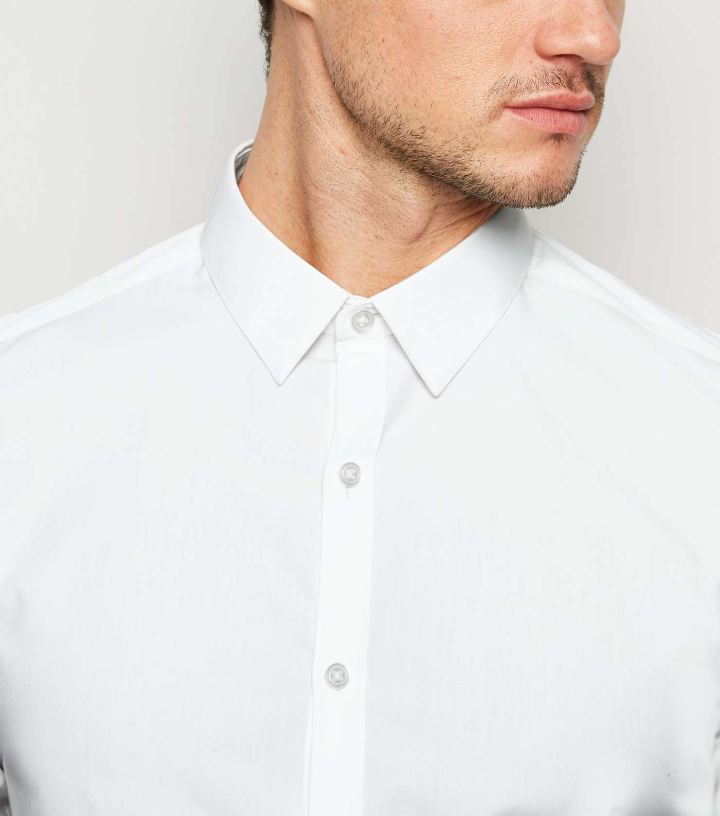 White Long Sleeve Button Up Poplin Shirt  Image 5
