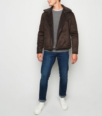 Faux Shearling Aviator Jacket 