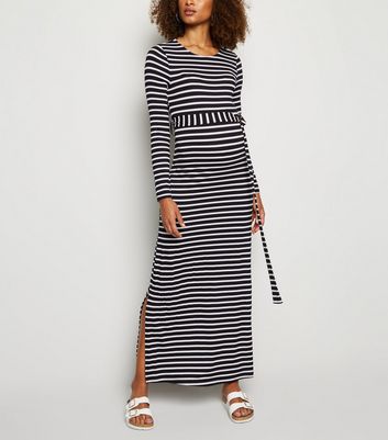 new look black and white striped dress