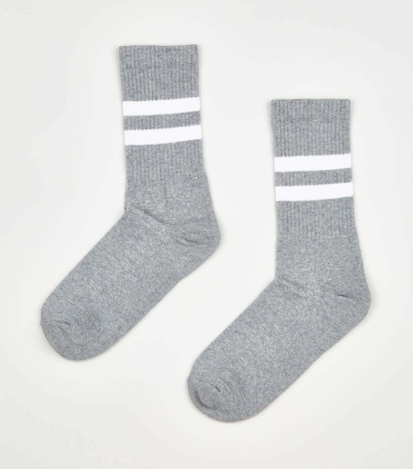 Grey Marl Stripe Pattern Socks