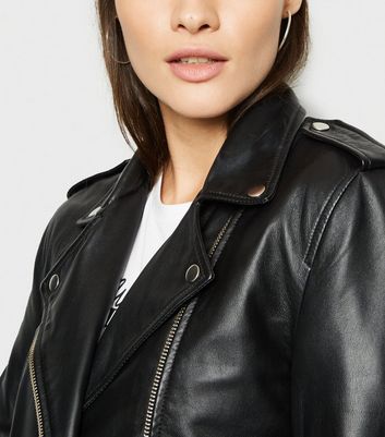 Black Leather Biker Jacket | New Look