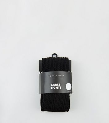 Black Cable Knit Tights | New Look