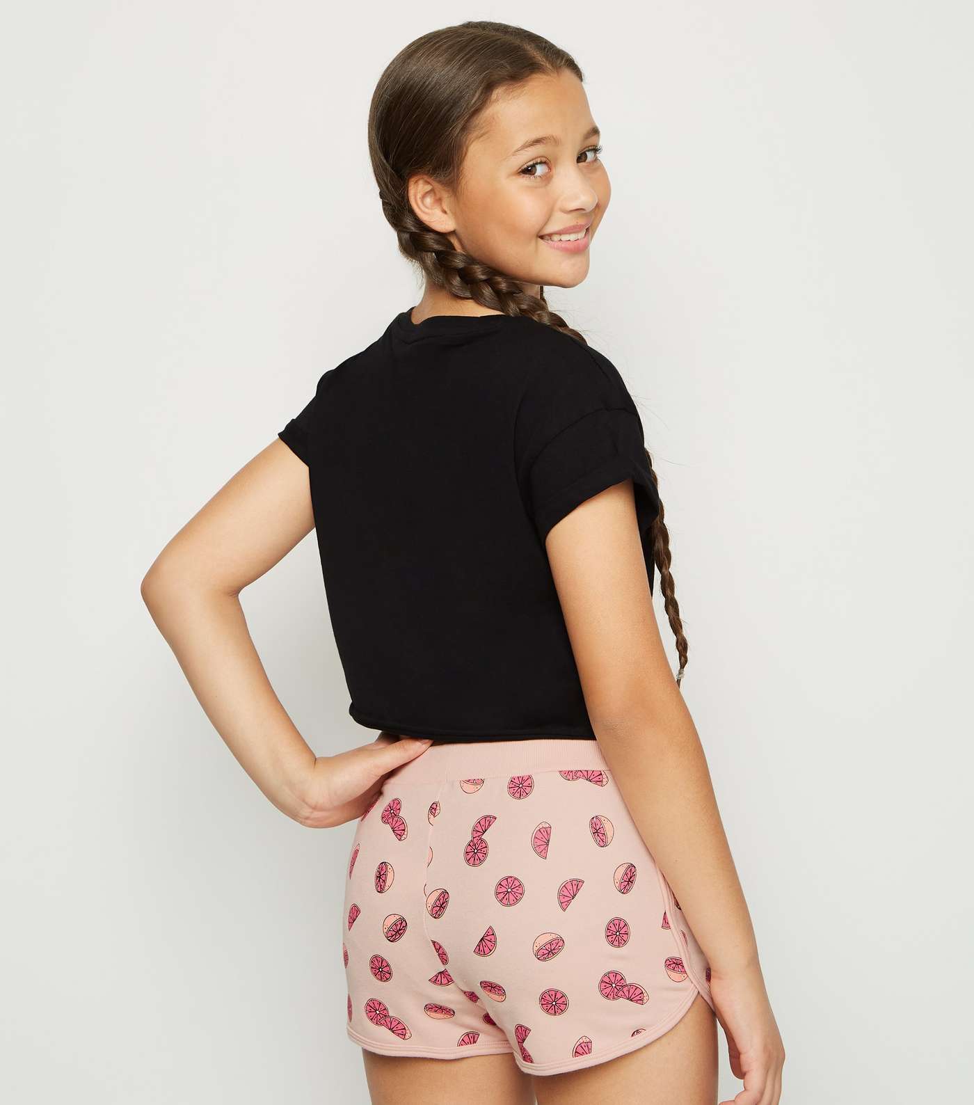 Girls Pink Grapefruit Jersey Shorts Image 5
