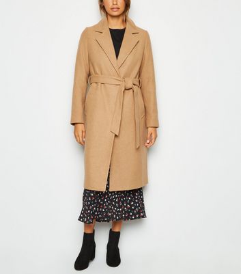 Camel longline coat new deals look