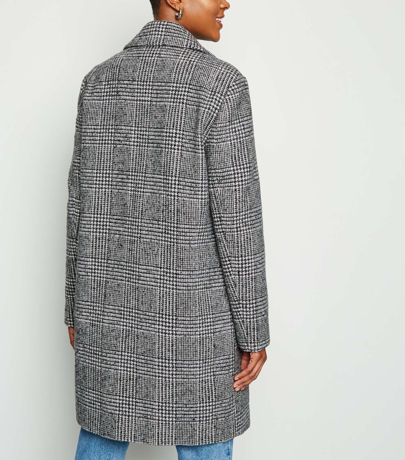 Black Dogtooth Double Breasted Coat Image 3