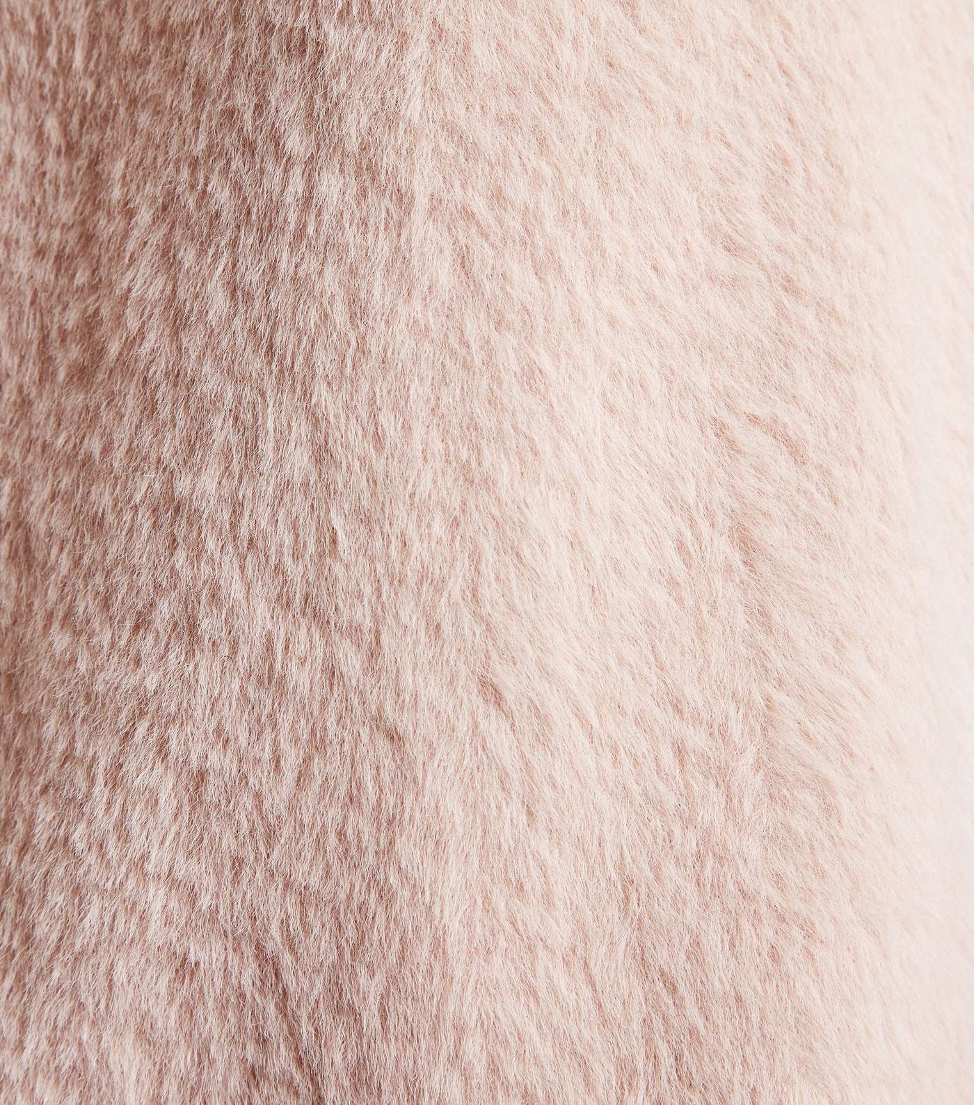 Pale Pink Fluffy Collared Longline Coat Image 6