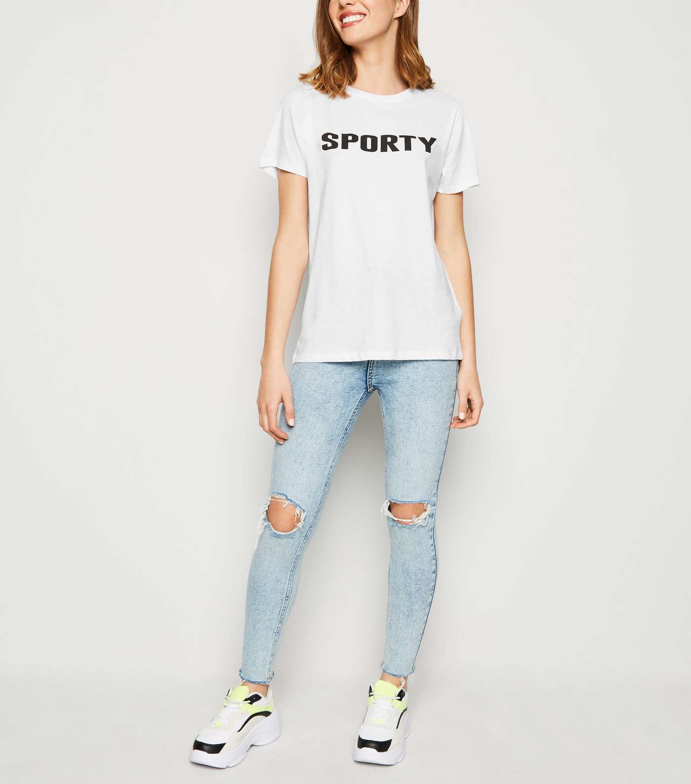 White Sporty Slogan T-Shirt Image 2