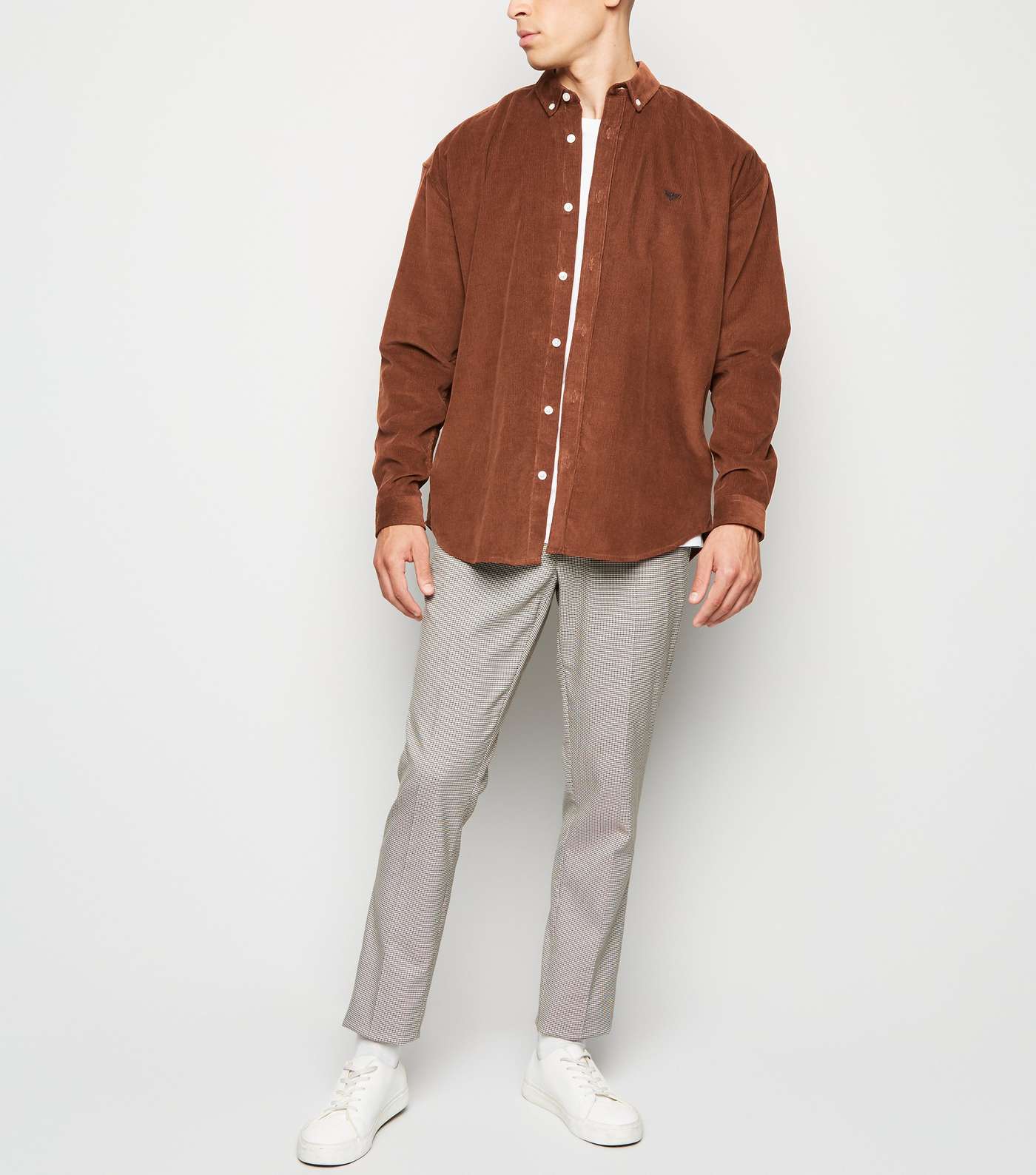 Rust Cord Moth Embroidered Oversized Shirt  Image 2