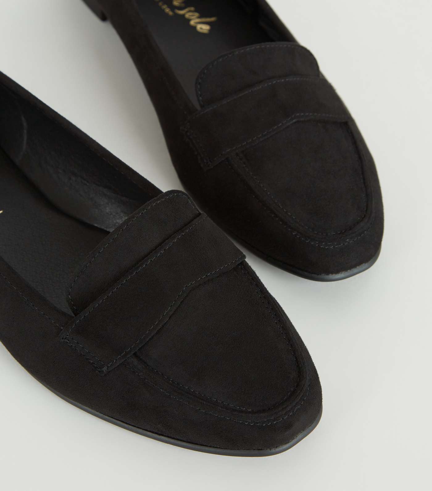 Wide Fit Black Suedette Loafers Image 4