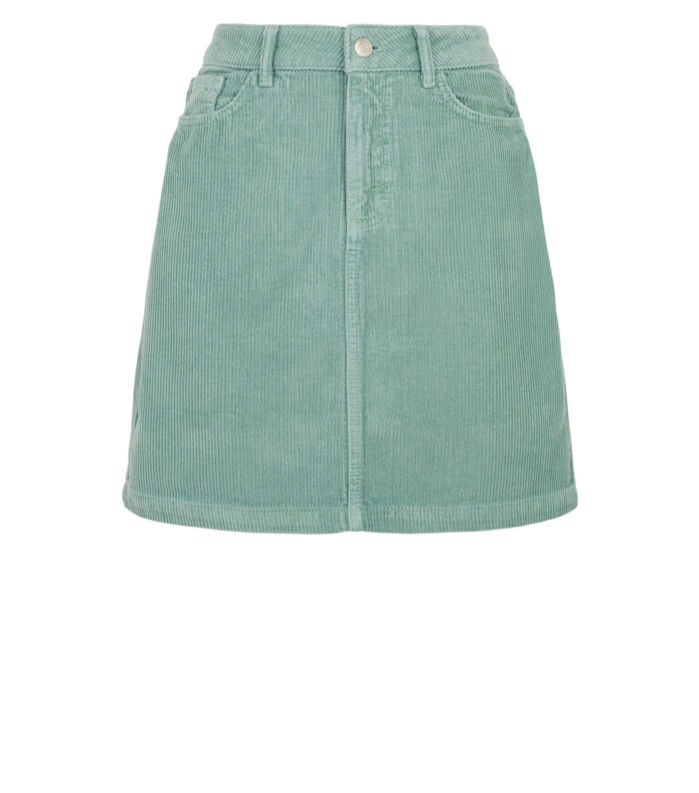 Light Green Pocket Corduroy Mini Skirt Image 4