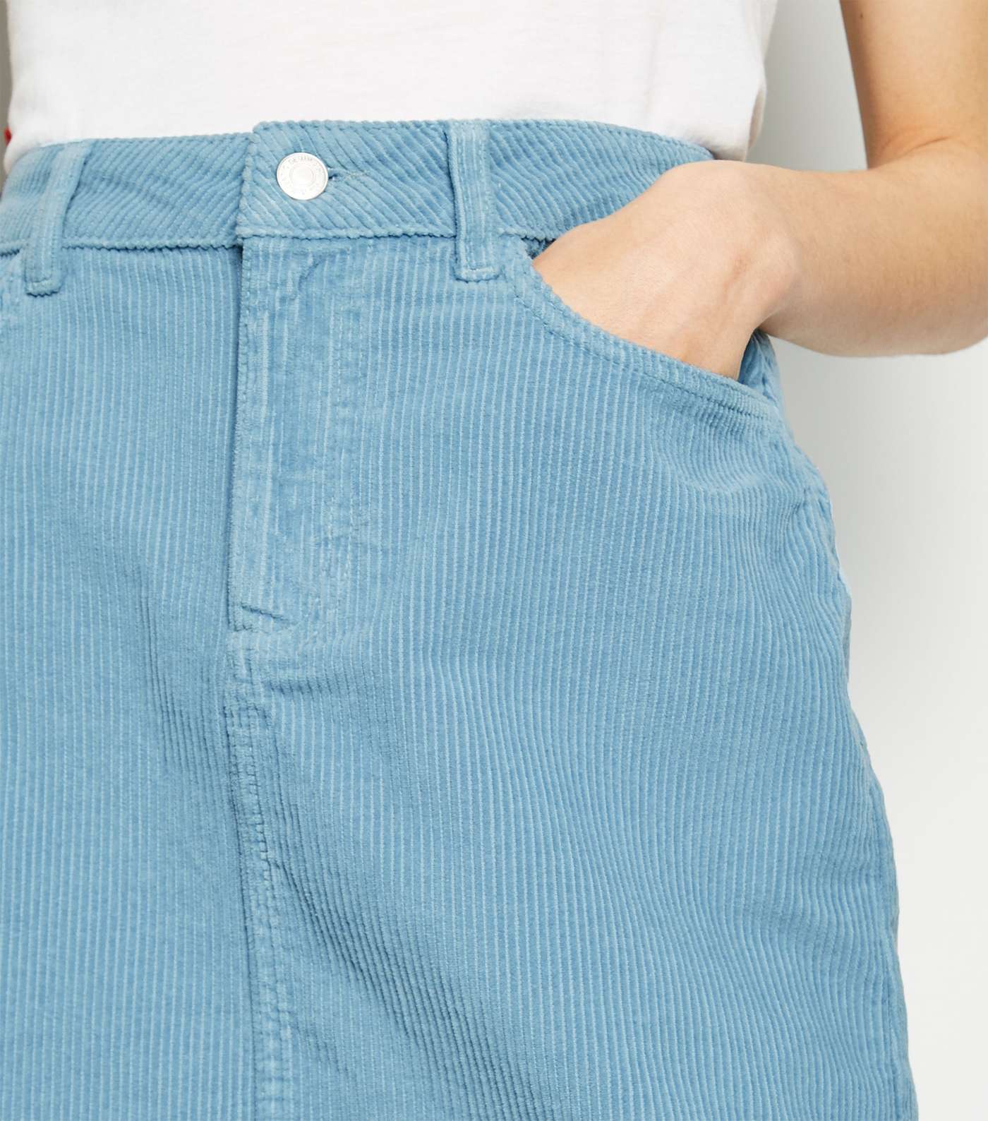 Pale Blue Pocket Cord Mini Skirt Image 5
