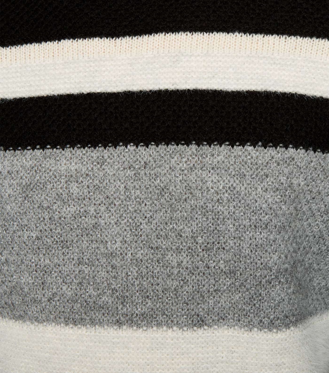 Black Stripe Fluffy Knit Jumper Image 5