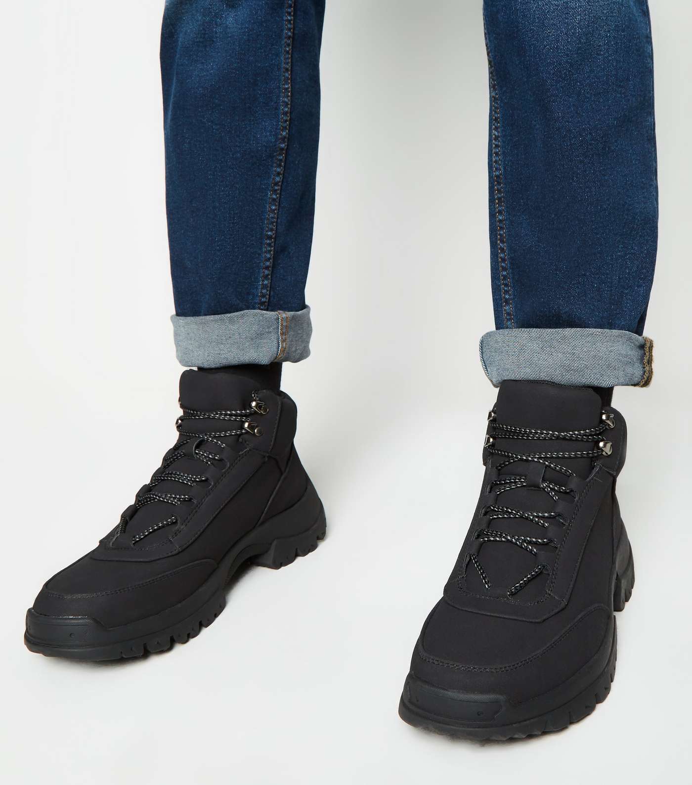 Black Chunky Hiker Boots Image 2