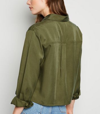 Khaki Long Sleeve Utility Shirt | New Look