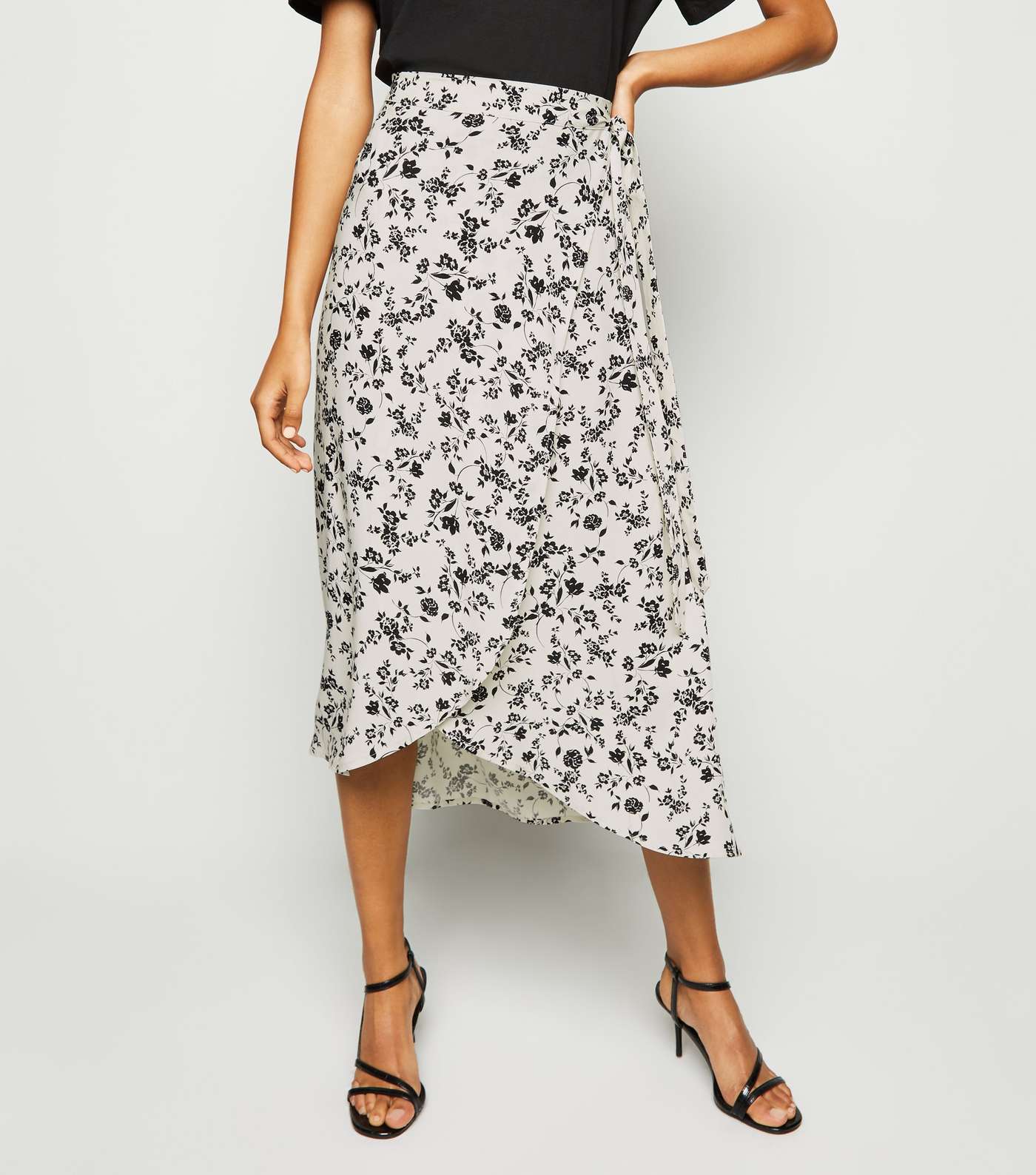 Stone Floral Wrap Midi Skirt Image 2