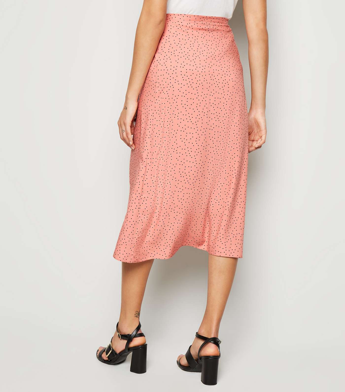 Pink Spot Wrap Midi Skirt Image 3