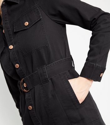 black denim dress new look