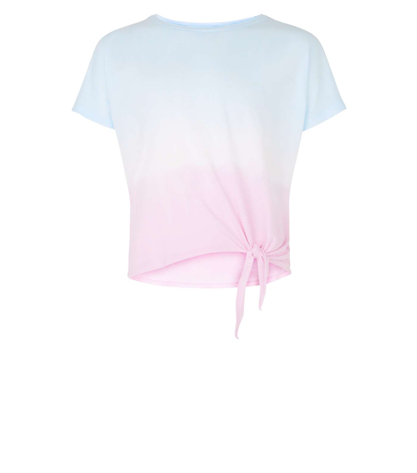 Girls Multicoloured Tie Dye Knot Front T-Shirt Image 4