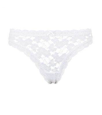 White Lace Thong | New Look