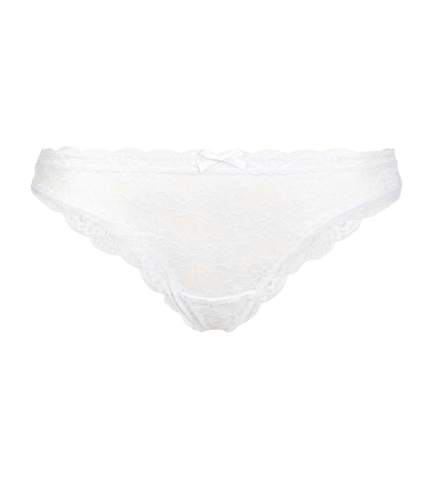 White Lace Thong Image 4