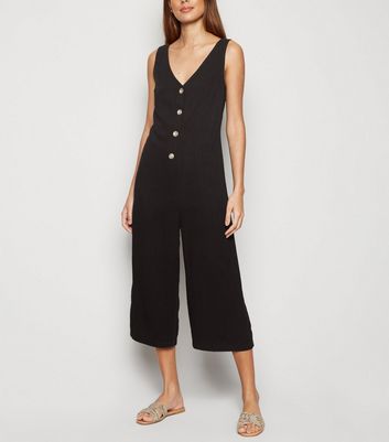 new look black linen jumpsuit