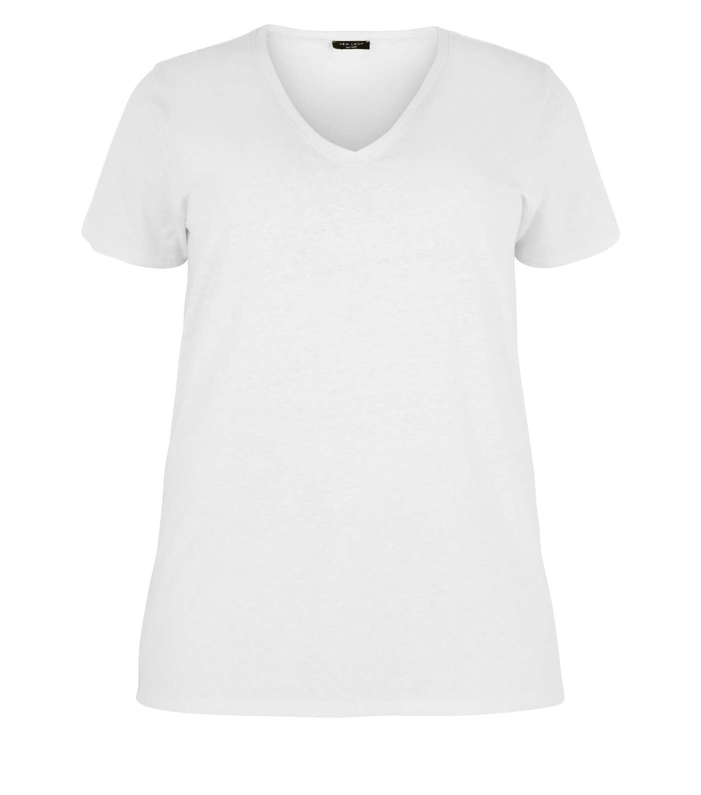 Curves Off White Split Hem T-Shirt Image 4