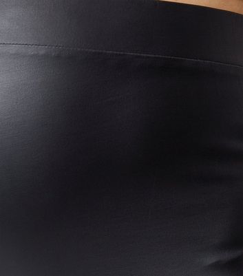 Maternity Black Leather-Look Leggings 