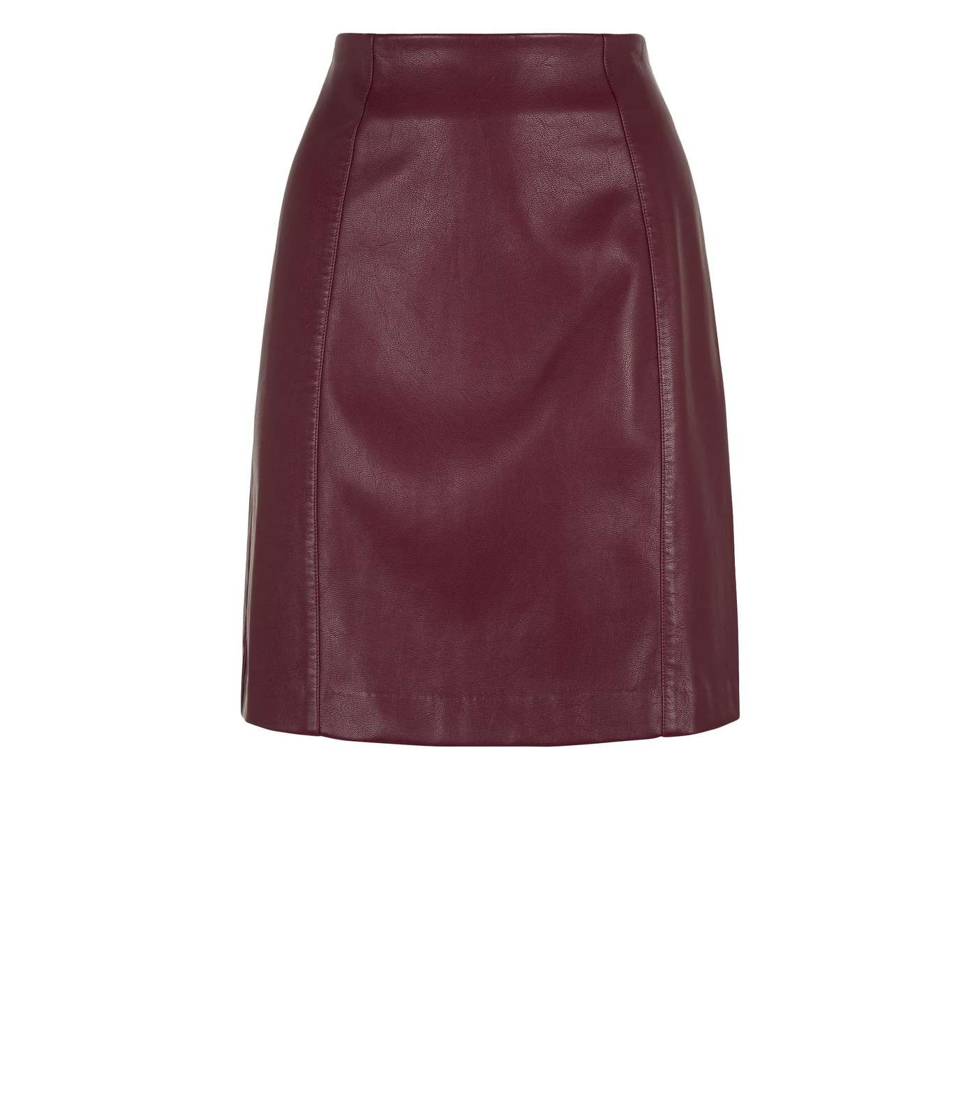Tall Burgundy Leather-Look Mini Skirt Image 3