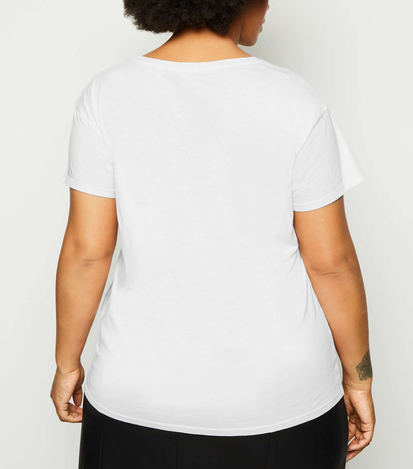 Curves Off White Washed Short Sleeve T-Shirt Image 3
