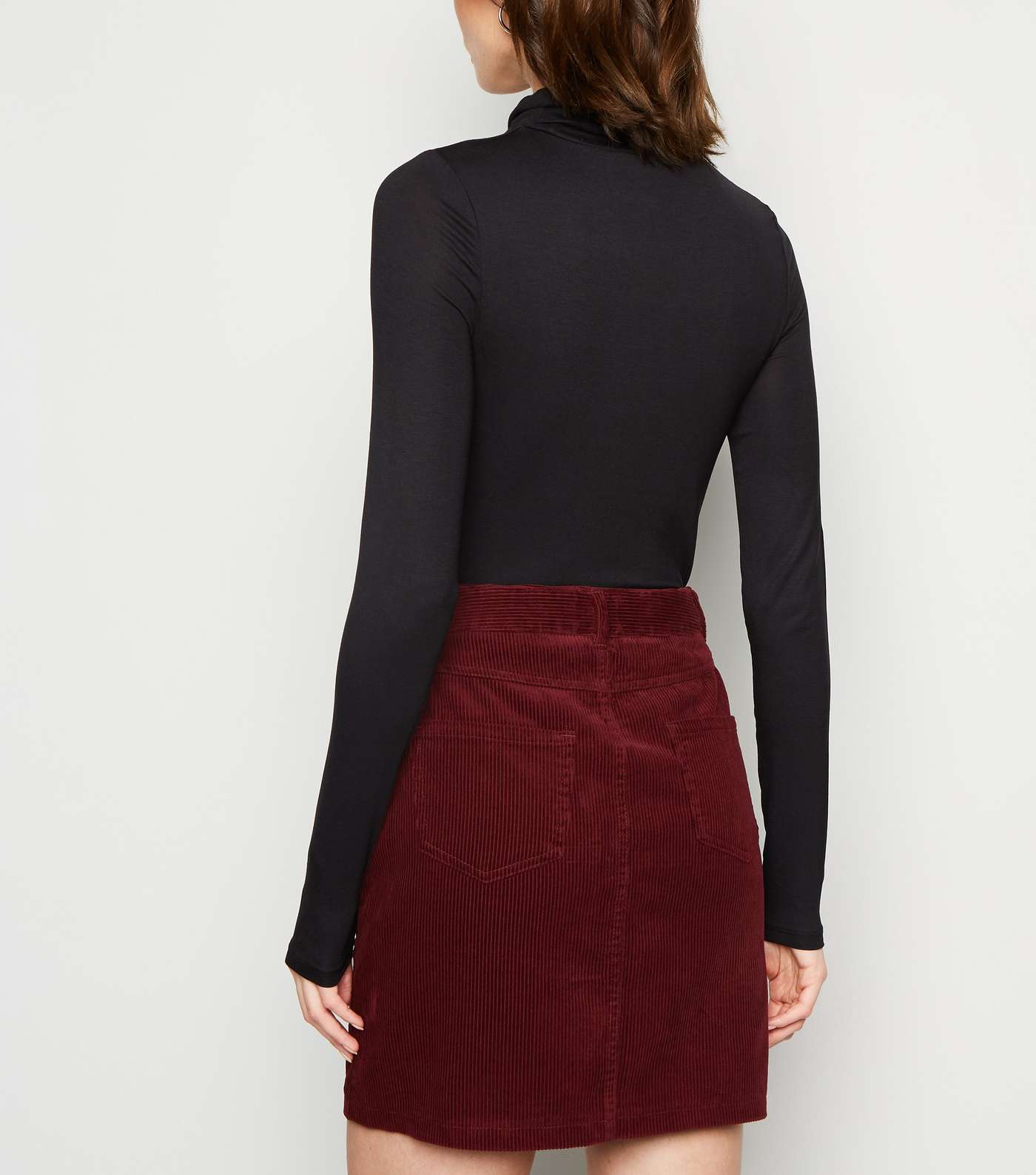 Tall Burgundy Corduroy Mini Skirt Image 3