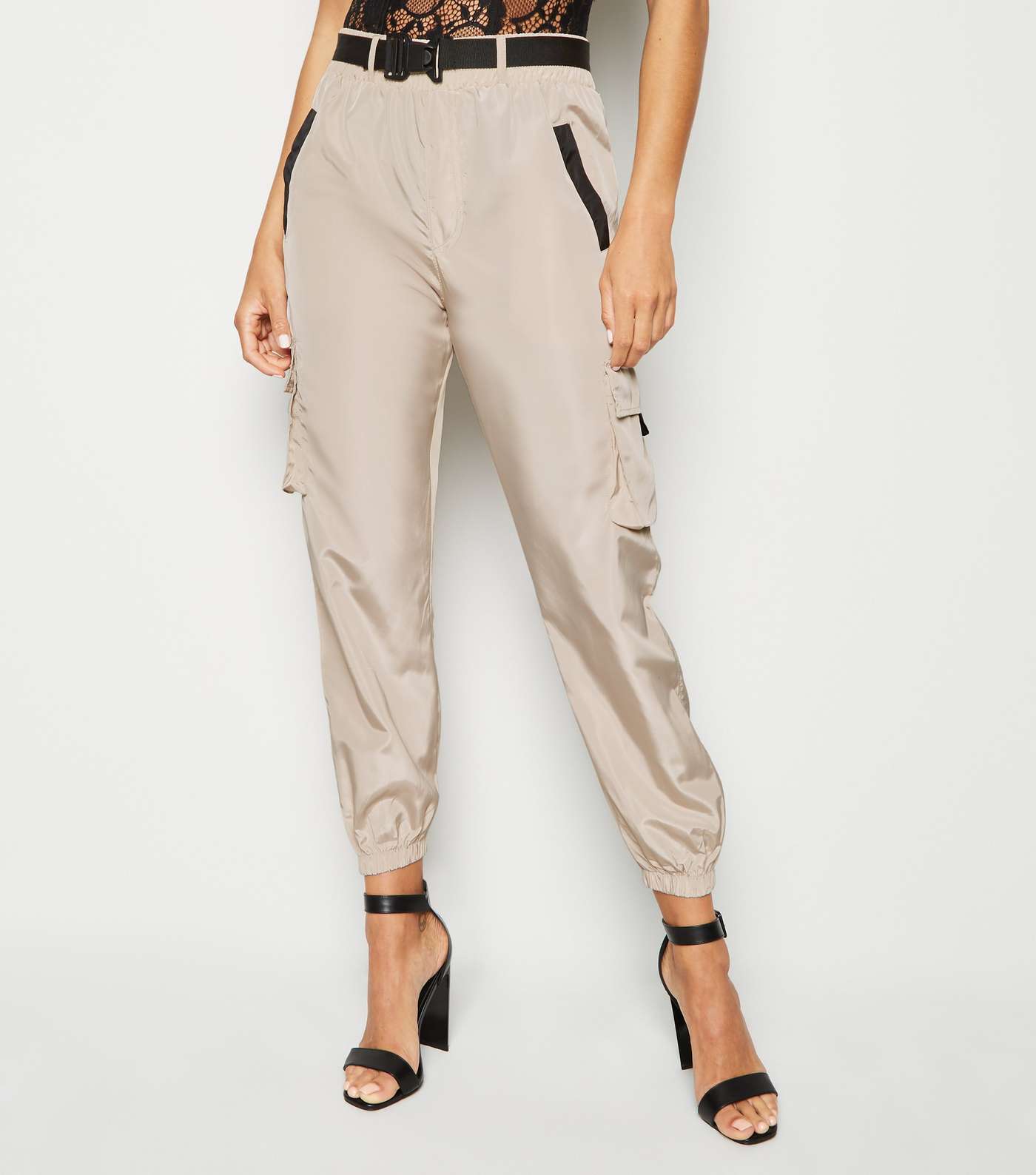 Pink Vanilla Stone Belted Utility Trousers Image 2