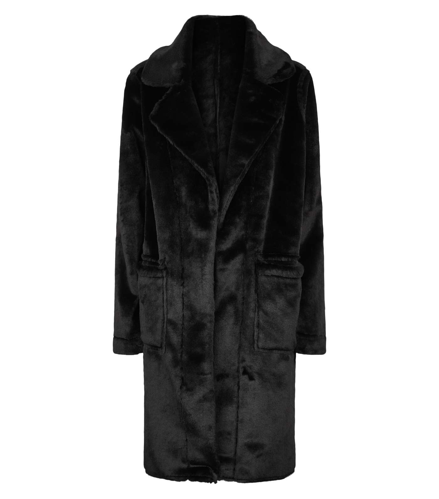 Blue Vanilla Black Reversible Faux Fur Coat Image 4