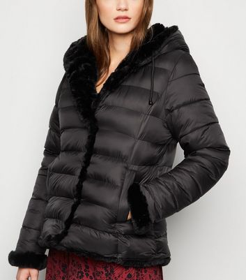 Blue vanilla black reversible faux fur puffer on sale jacket