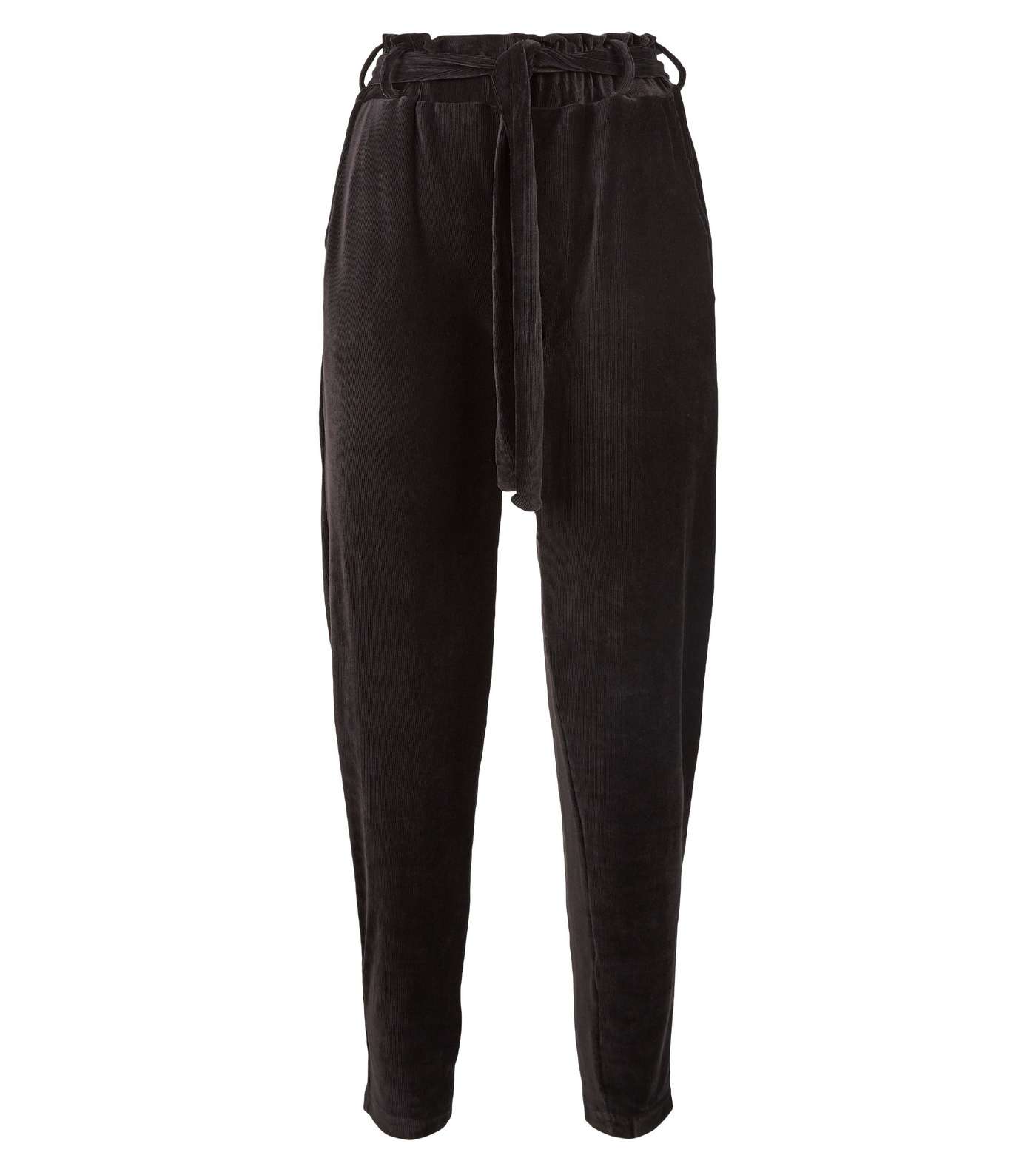 Blue Vanilla Black Corduroy Soft Touch Trousers Image 4
