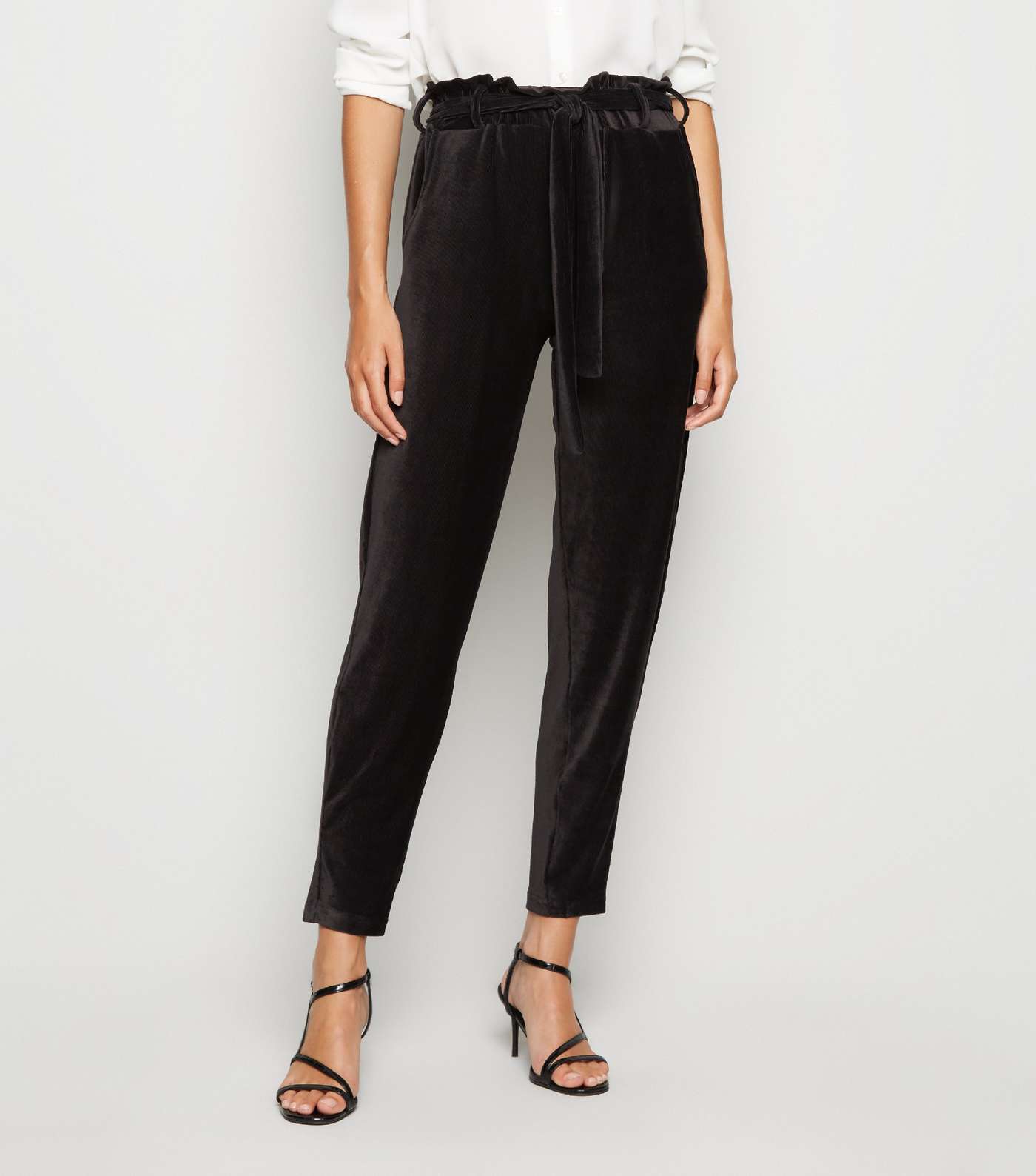 Blue Vanilla Black Corduroy Soft Touch Trousers Image 2